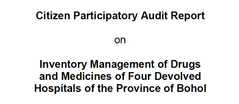 CPA on Inventory Management of Drugs and Medicines of Four Devolved Hospitals of the Province of Bohol